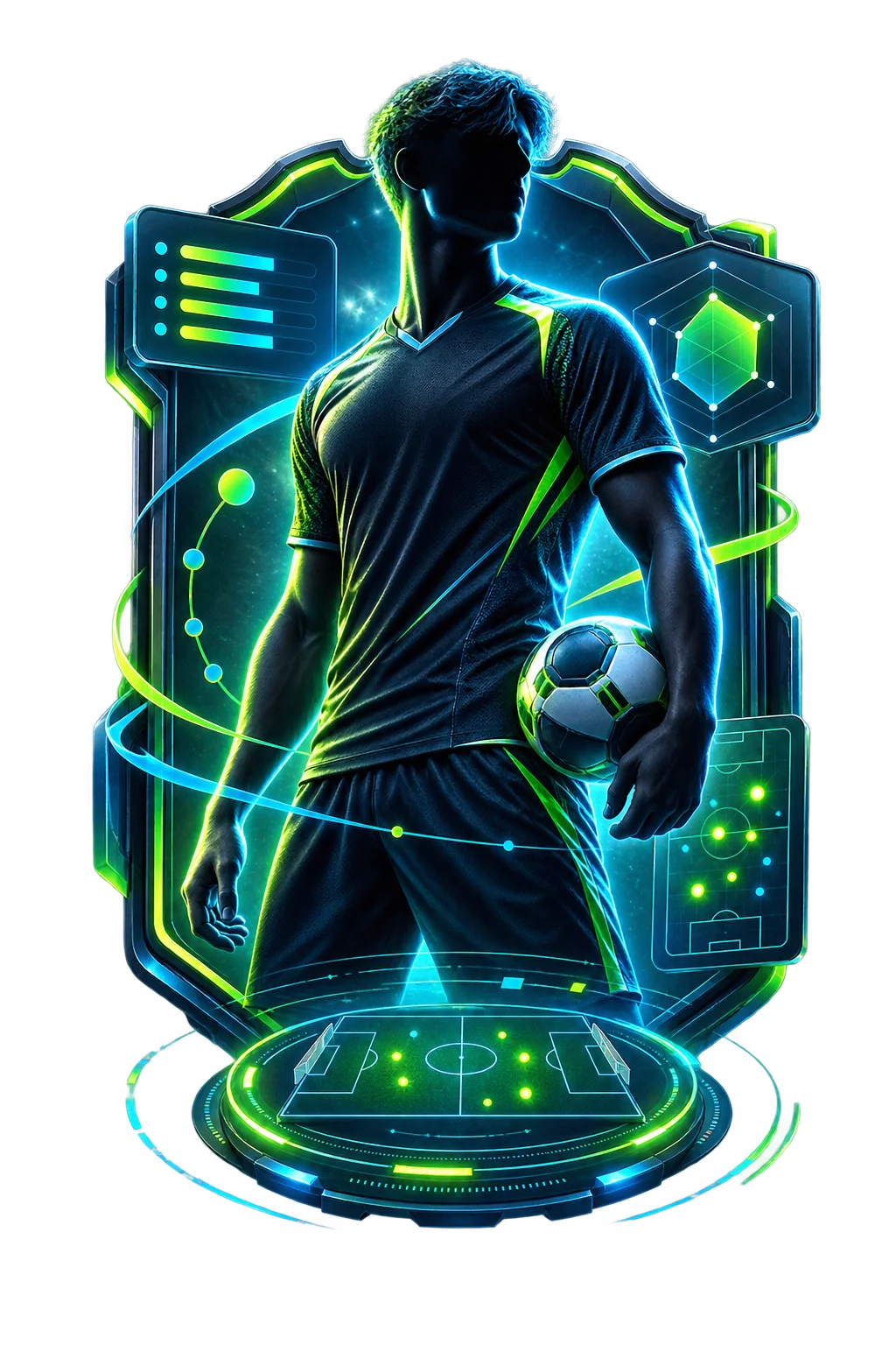 Football player scouting and squad-building illustration